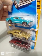 3 Hot Wheels 2010 Colors ’67 Chevelle SS 396 Red Gold Aqua 5 Spoke 1:64 Diecast