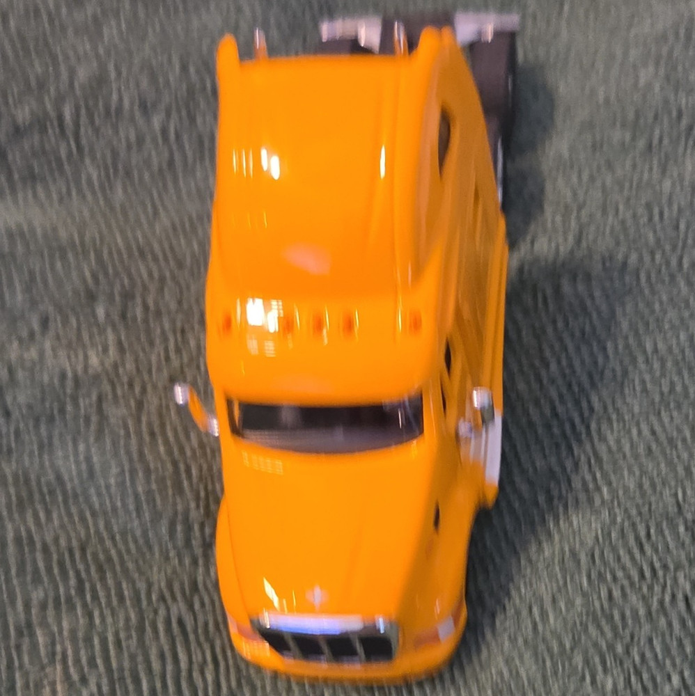 Peterbilt Diecast Semi Truck Tractor Cab Toy Vehicle Orange Black Silver