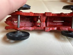Red Race Car Cast Iron Toy With Driver – Vintage