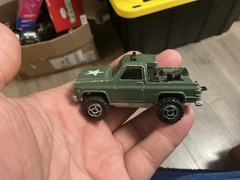 Majorette Depanneuse Military Army Chevy Pickup Truck w/Gun #291-228 France 1/62