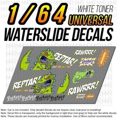 1/64 Scale REPTAR RUGRATS Custom White Toner Universal WaterSlide Decals for Hot