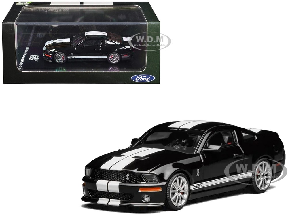 2007 FORD MUSTANG SHELBY GT500 BLACK 1/64 BY MOTORHELIX/GREENLIGHT 1251005B
