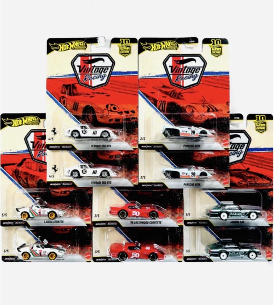 2026 Hot Wheels Premium Car Culture Vintage Racing Case of 10 – OPENED