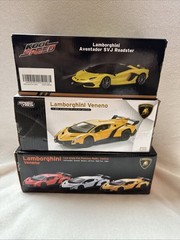 Lot of 3 Lamborghini Toy Cars NIB RC + Friction Veneno & Aventador 1:24 Scale