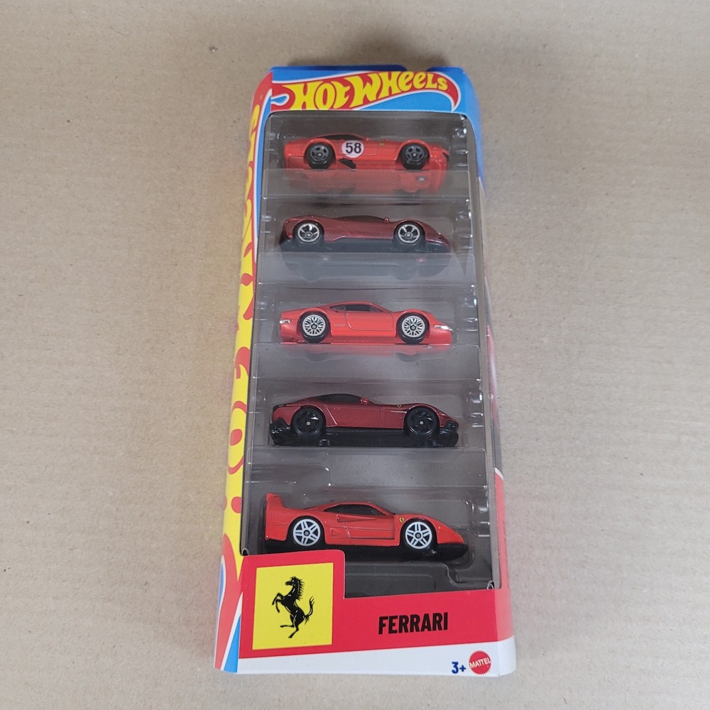 2026 Hot Wheels Ferrari Red 5-Pack F40, SF90, Dino, 368, 12Cilindri