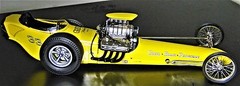 Dragster Race Car Classic Custom Hot Rod Racer Promo Model Drag Carousel Yel1 18