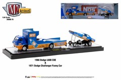 M2 Machines Auto Hauler 76 1966 Dodge L600 COE 1971 Dodge Challenger Funny Car