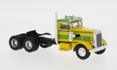 BREKINA 1955 PETERBILT 281 TRACTOR YELLOW / GREEN HO 1/87 PLASTIC