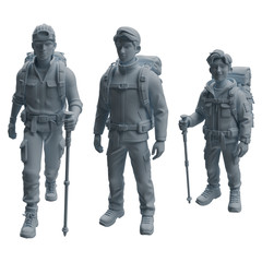 1/64/87 Outdoor Hiking Trekking Male Character HO N Scale Miniatures Diorama