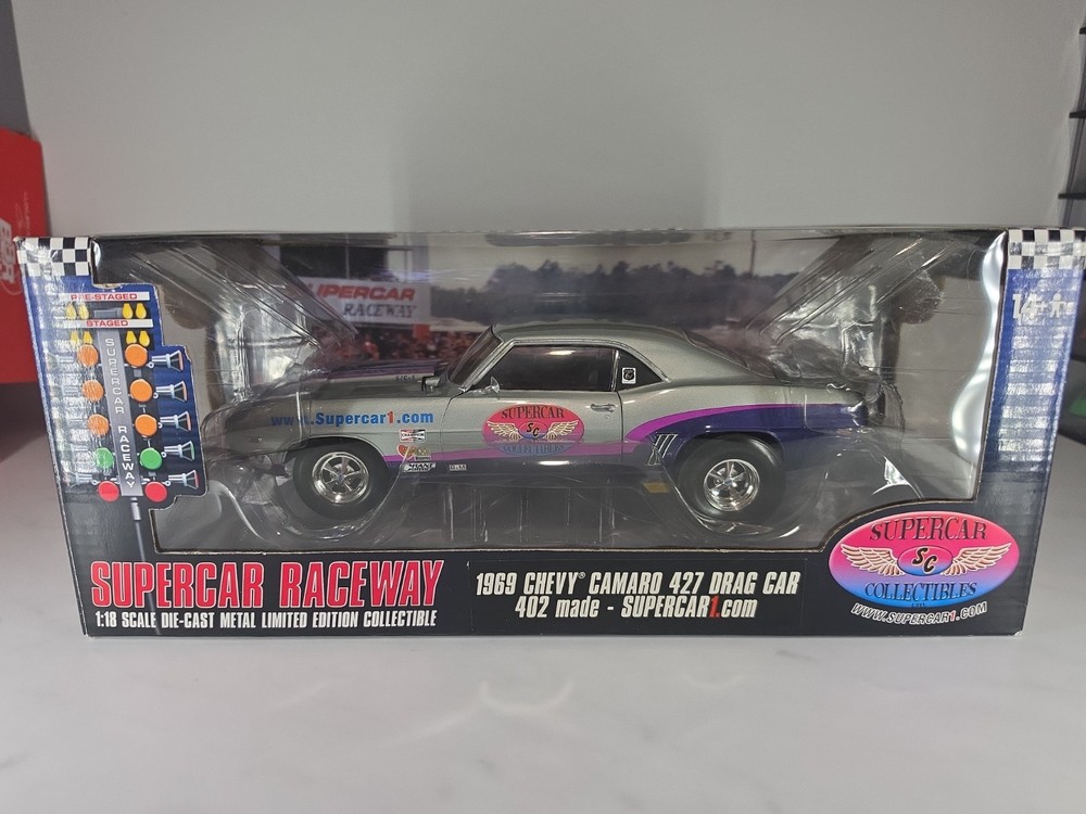Supercar Collectibles 1969 Chevy Camaro 427 Drag Car In 1:18 Scale.