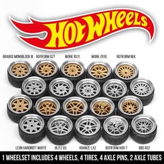 1/64 Scale STANCE ALLOY v4 Wheels – 2 Piece Real Rider Rims Tires Set for Hot
