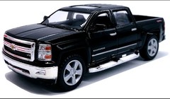 ⚫ Kinsmart 1:46 Scale 2014 Chevrolet Silverado – 5″ Diecast Toy Truck – Black