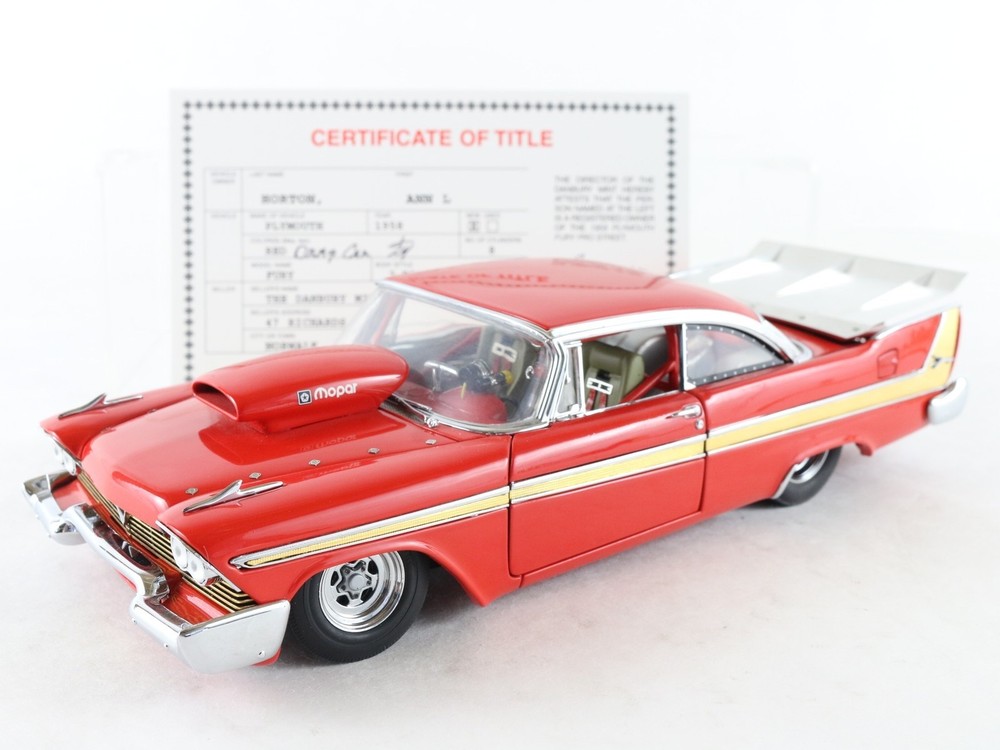 1958 Plymouth Fury Pro Street Red Dragster Danbury Mint 1:24 Model Car