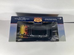 Route 66 1/24 1955 Chevy Chevrolet Bel Air 55 Black With Flames Diecast