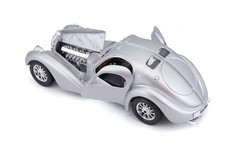 BUGATTI ATLANTIC HARD TOP SILVER 1/24 DIECAST CAR BBURAGO 18-22092SV