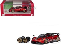 PAGANI IMOLA RED W/EXTRA WHEELS 1/64 DIECAST CAR BY CM MODEL CM64-IMOLA-05