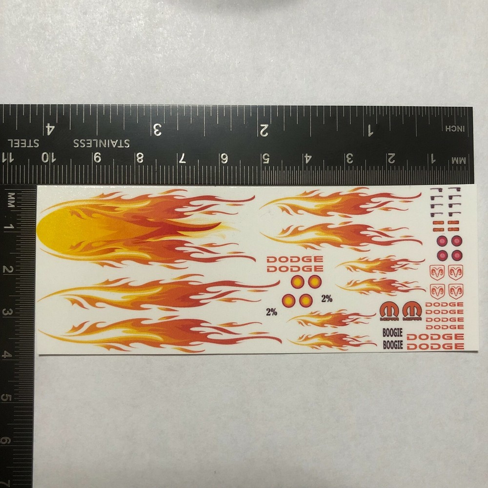 Clear 1:64 Waterslide Decal Hot Wheels A100 Van Fire Flames