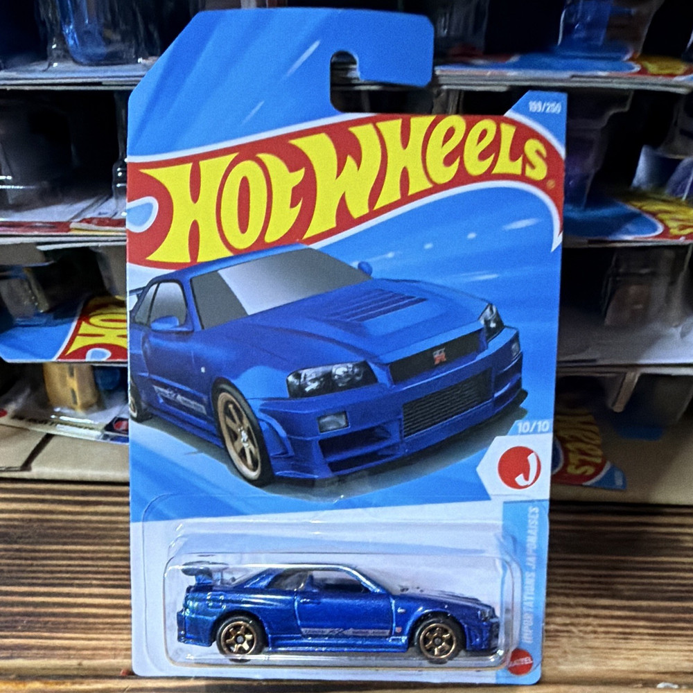 Hot Wheels Nissan Skyline GT-R (BNR34) HW J-Imports 1:64 Diecast Blue Unopened