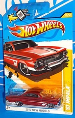 Hot Wheels 2012 New Models Series #37 ’61 Impala Dark Red w/ MC5s