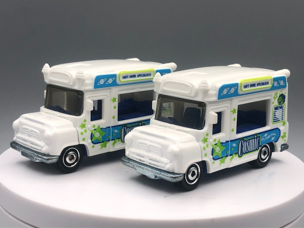 Lot of 2 Matchbox Ice Cream Truck Cosmic White & Blue 1/64