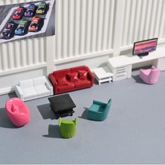 1/64 Scale Diorama Sofa Model Garage Furniture Workshop Scene Model Accessories