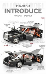1:18 Rolls-Royce Phantom Car Alloy Model Diecast Model Collection Kids Gift