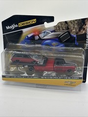 Maisto Design 1957 Chevy Flatbed / 1979 Chevy K5 Blazer Elite Transports 1:64