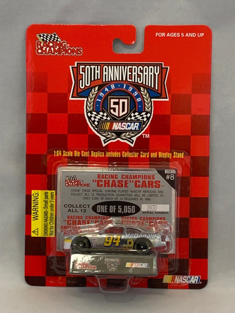 Racing Champions NOTE 1998 NASCAR 50th Anniversary Chrome Chase Car #94 McDonald