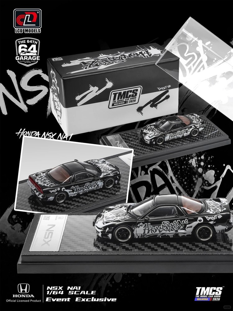 LCD Models 1/64 Honda NSX NA1 Black Graffiti TMCS 2026 Exclusive 500