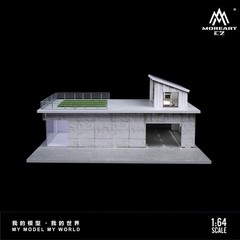 Diorama 1/64 Car Garage Model LED Lighting City Parking Lot Building Scene Model