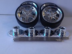 #200206 1/24 SCALE CHROME WHEELS & TIRES FOR JADA JUST TRUCKS 1969 CHEVY C-10.
