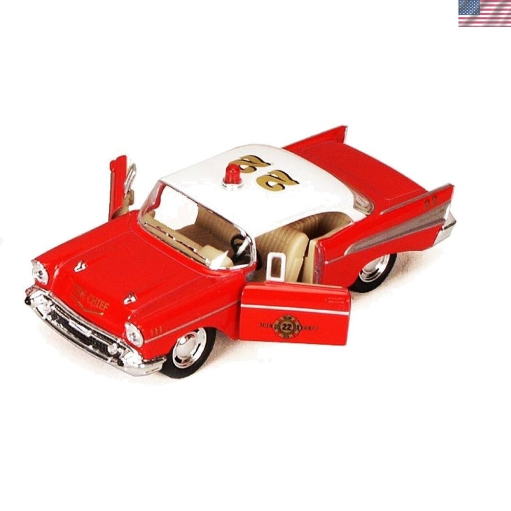 1957 Chevy Bel Air Coupe 1:40 Scale Die Cast Metal Car – Pullback Action Toy