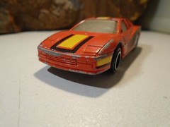 ERTL VINTAGE SPEED STRIPED FERRARI TESTROSSA, .APPROX 1/56 SCALE DIECAT 5-88-5