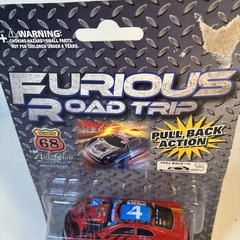 Furious Road Trip Racing 4 Turbo Toy Car. Highway Auto Club. Pull Back Action.