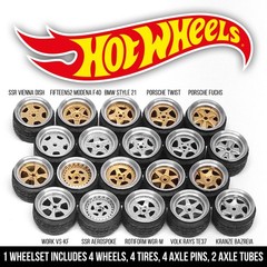 1/64 Scale STANCE ALLOY v4 Wheels – 2 Piece Real Rider Rims Tires Set for Hot