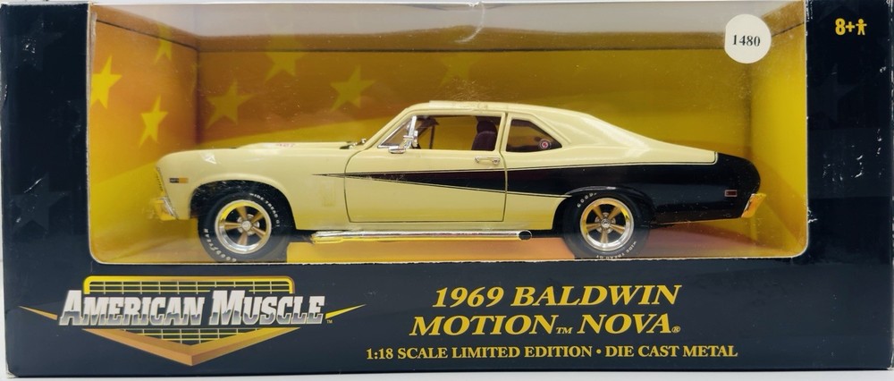 ‘69 Baldwin Motion Nova – Butternut Yellow – 1/18 – Ertl American Muscle – NIB