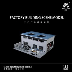 1/64 Garage Diorama Display Case with LED Scene Parking Lot Model Building US