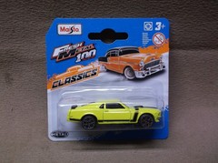 MAISTO 2025 YELLOW 1970 FORD MUSTANG BOSS 302 TRANS AM RACER HOT ROD MUSCLE CAR