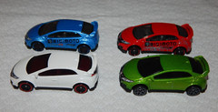 Hot Wheels 2016 Honda Civic Type R ~ Lot of 4 ~ Red, White, Blue, Green