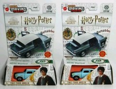 2024 Lot of 2 Matchbox Moving Parts Harry Potter 1962 Ford Anglia Blue NIB