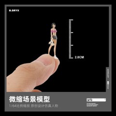 1/64 Diorama Figure Model City Street View Doll Girl Scene Display Prop Model