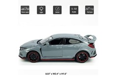 HTF GRAY HONDA CIVIC TYPE R NEW 6 INCH DIECAST CAR MODEL W/ SOUND & LIGHT GIFT