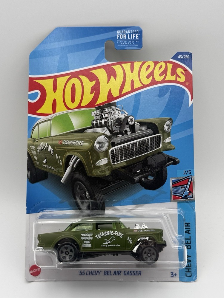 Hot Wheels ’55 Chevy Bel Air Gasser 43/250 Chevy Bel Air 2/5 Green Triassic-Five