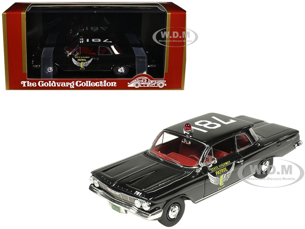 1961 CHEVROLET BISCAYNE OHIO HIGHWAY PATROL 1/43 BY GOLDVARG COLLECTION GC-097 A