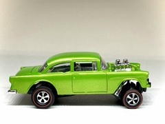 🔥 Hot Wheels CUSTOM MADE REDLINE Metallic Lime Green Chevy GASSER 1:64