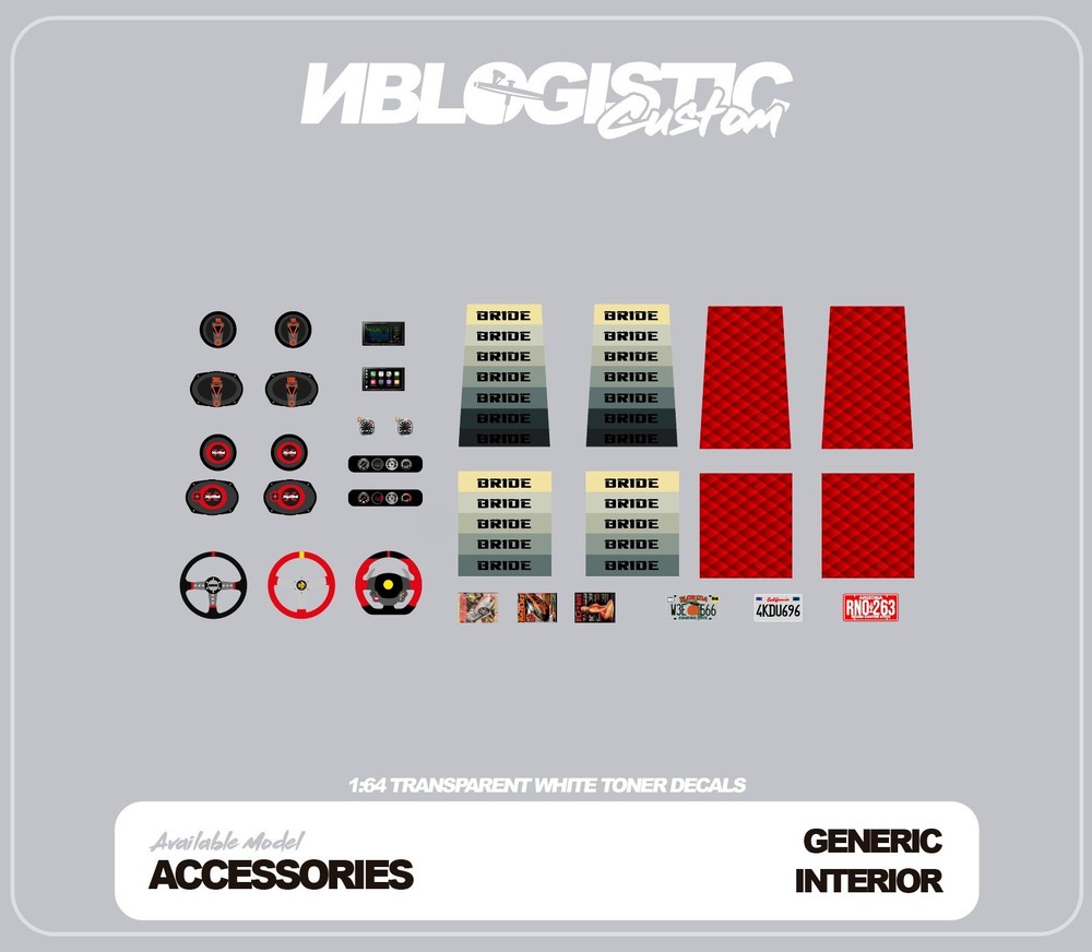 Universal WaterSlide Decal for hot wheels 1/64 Scale a1