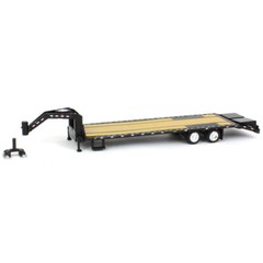 Greenlight 1/64 Gooseneck Trailer Black with Red White Conspicuity Stripes 30390