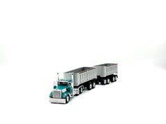 DCP 1/64 Kenworth W900A Day Cab w Dual 22ft End Dump Trailers 60-2291