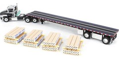 Mack Pinnacle Day Cab and 53′ Wilson Roadbrute Flatbed Trailer w/ Pallets 1/64