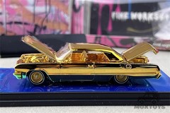 Fine Works64 1:64 Impala Lowrider Electroplated gold Diecast Model Car